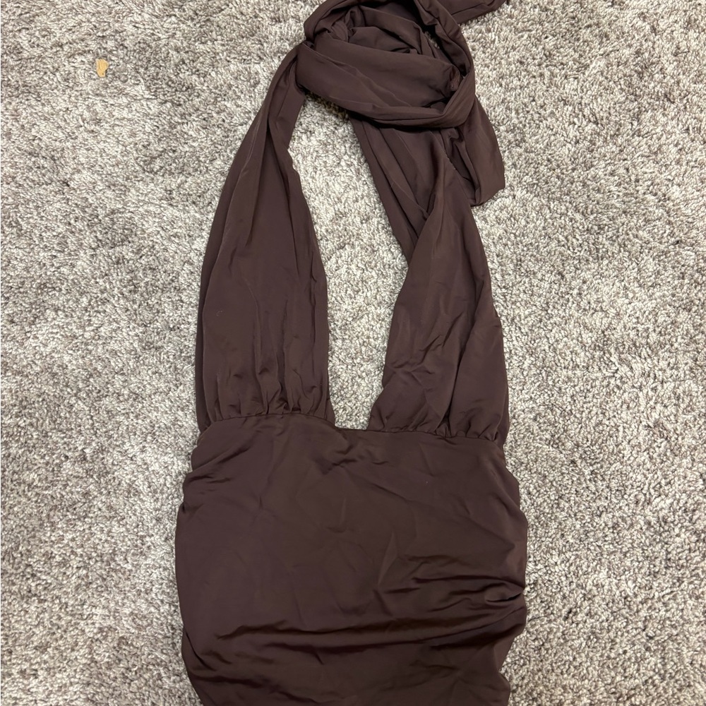 Zara Brown Halter Top